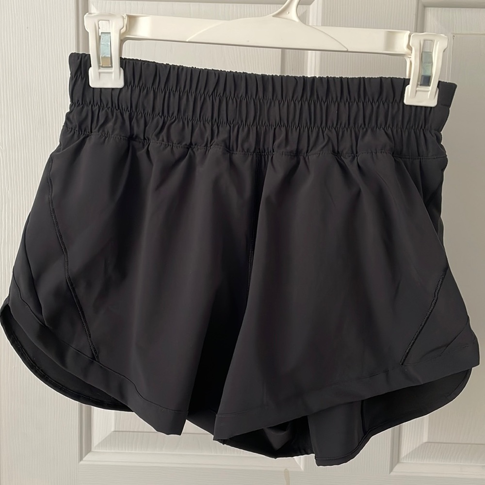 Lululemon Womens Track That High Rise Lined Short 3” Black